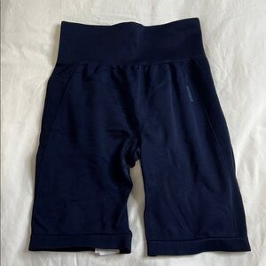 Navy Blue High-Waisted Athletic Shorts